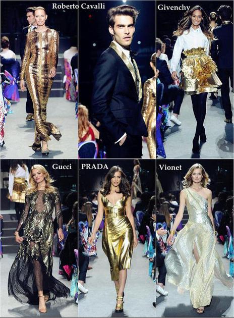 amfAR's "gold" themed fashion show